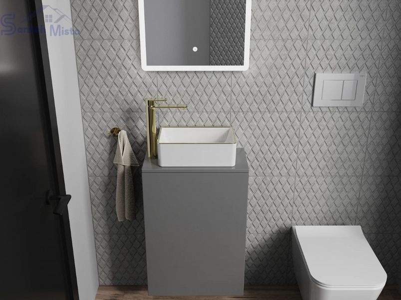 Умивальник (раковина) MEXEN NADIA 36 WHITE GOLD EDGE накладний MEX-21613605 фото