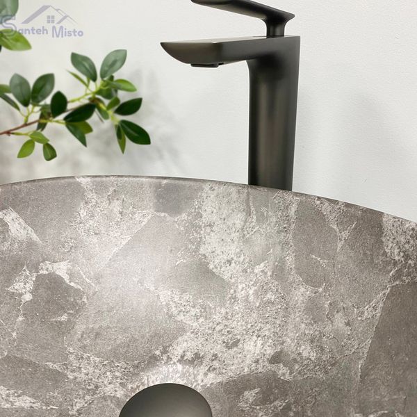 Умивальник (раковина) VBI PARMA DARK GREY STONE MATT накладний VBI-011019 фото