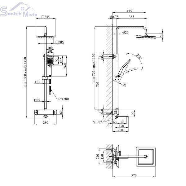 Душова система Kroner KRP Makon - C063 CV033860 фото