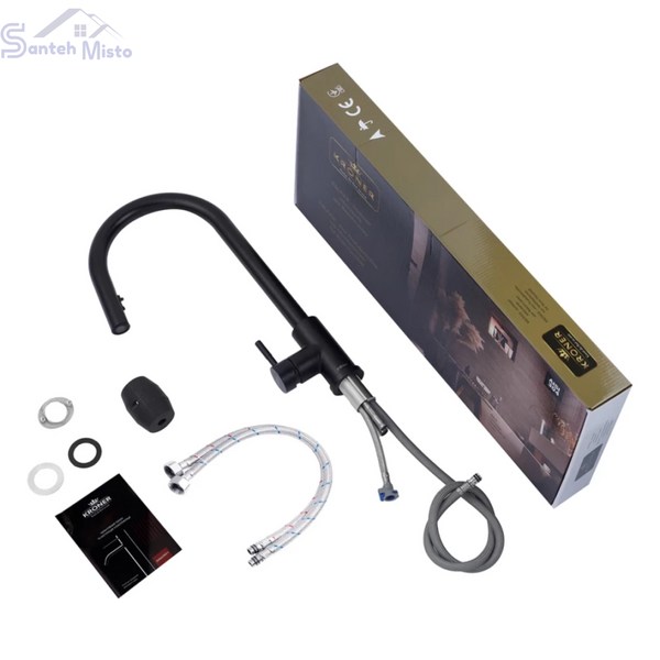 Комплект кухонної мийки&nbsp;Kroner KRP Schwarze - 60х50HM PVD (3.0/1.0 мм) SM745 фото