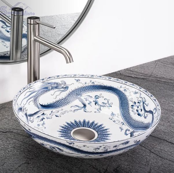Умивальник (раковина) REA KIOTO накладний з візерунком * REA-U6032 фото