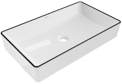Умывальник (раковина) MEXEN NADIA 60 WHITE BLACK EDGE накладной MEX-21616007 фото