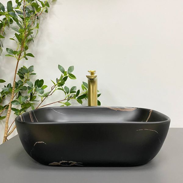 Умивальник (раковина) VBI RAVENNA BLACK STONE MATT накладний VBI-011214 фото