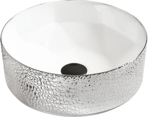 Умывальник (раковина) MEXEN CLARISA SILVER WHITE с узором накладной MEX-22074154 фото