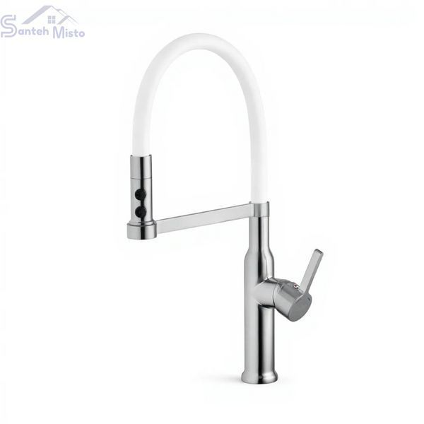 Смеситель для кухни с гибким изливом Pllen&oacute; Lazio WHI16 spazzolato SM430013 фото