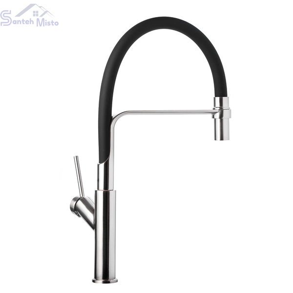 Змішувач для кухні з гнучким виливом Pllen&oacute; Lazio BLK01 nichel spazzolato SM430001 фото