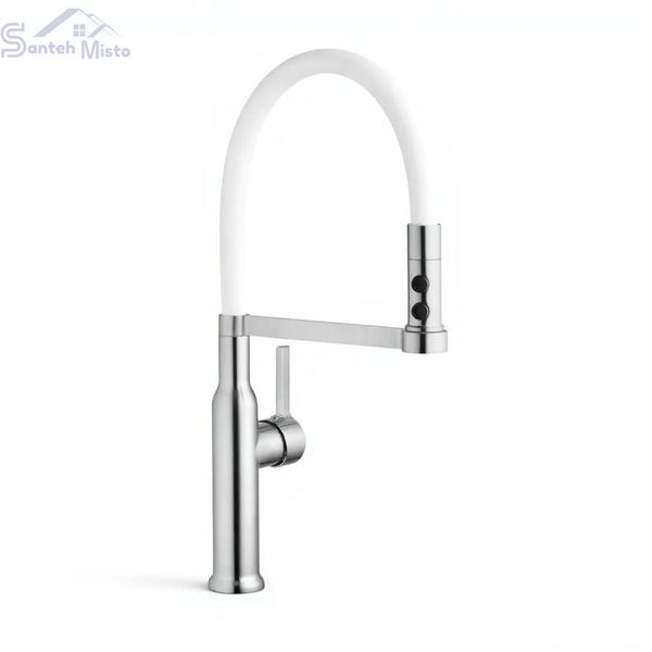 Смеситель для кухни с гибким изливом Pllen&oacute; Lazio WHI16 spazzolato SM430013 фото