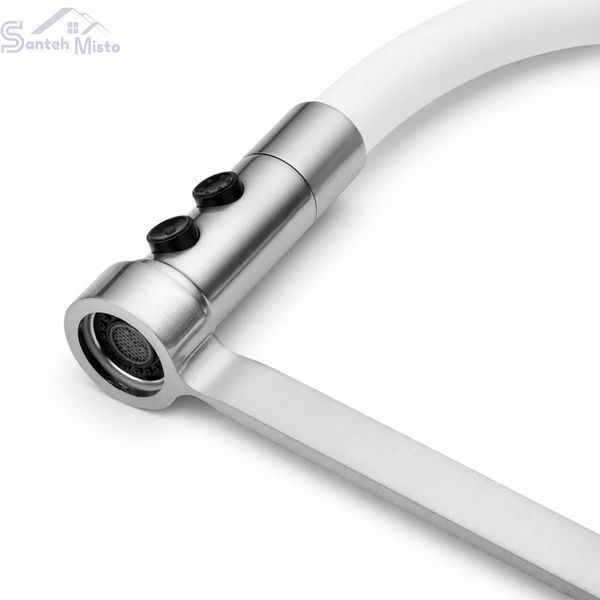 Смеситель для кухни с гибким изливом Pllen&oacute; Lazio WHI16 spazzolato SM430013 фото