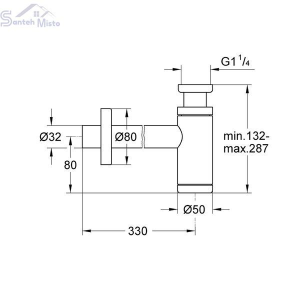 Сифон для раковины Grohe QuickFix 295032430 1 1/4" без выпуска CV032140 фото
