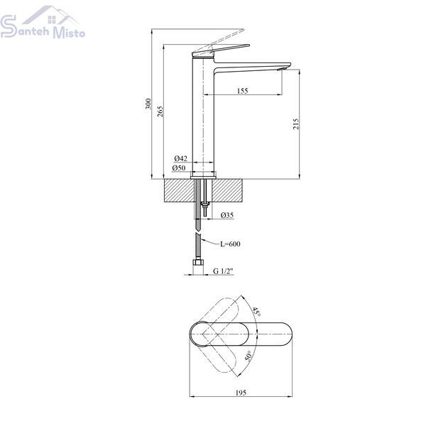 Змішувач для раковини Kroner Element 211111-3801 CV035944 фото