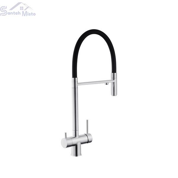 Змішувач для кухні з підключенням до фільтра Kroner KRP Edelstahl Klassisch - ESG03815BLK CV027933 фото