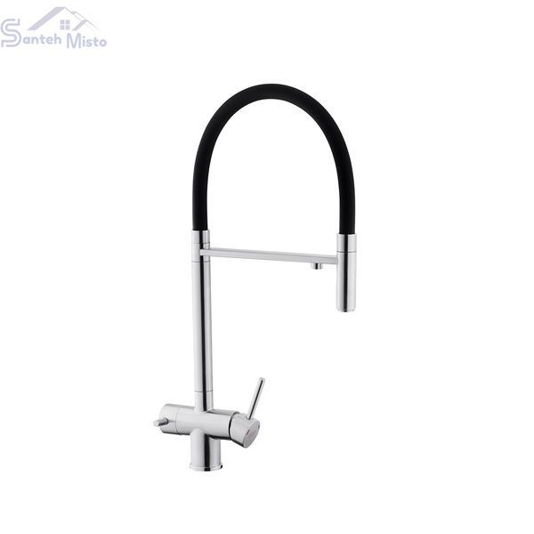Змішувач для кухні з підключенням до фільтра Kroner KRP Edelstahl Klassisch - ESG03815BLK CV027933 фото