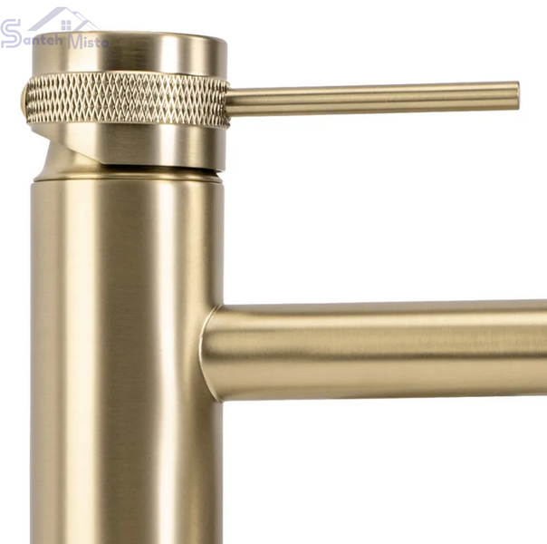 Змішувач для раковини (умивальника) REA LUNGO GRIP BRUSHED GOLD низький REA-B6950 фото