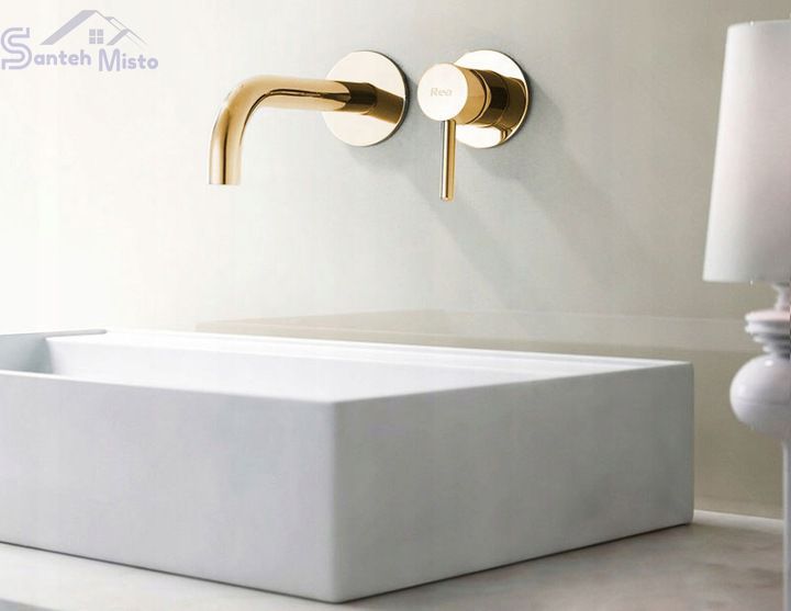 Смеситель для раковины (умывальника) REA LUNGO GOLD + BOX скрытого монтажа REA-B8559 фото