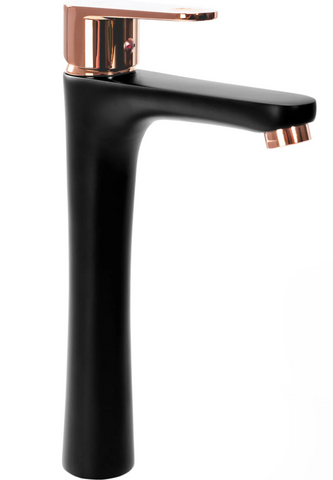 Змішувач для раковини (умивальника) REA MILD BLACK ROSE GOLD високий * REA-B4808 фото