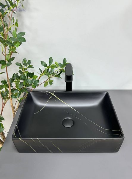 Умивальник (раковина) VBI LATINA BLACK STONE MATT накладний VBI-013103 фото