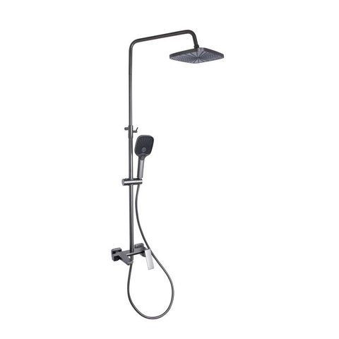 Душова система універсальна Qtap Gemini на три споживача (з виливом) QTGEM111GMB45688 Gunmetal Black PVD SD00051812 фото
