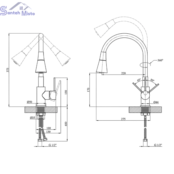 Комплект кухонної мийки KRP Geb&uuml;rstet-6350LHM SM0974 фото