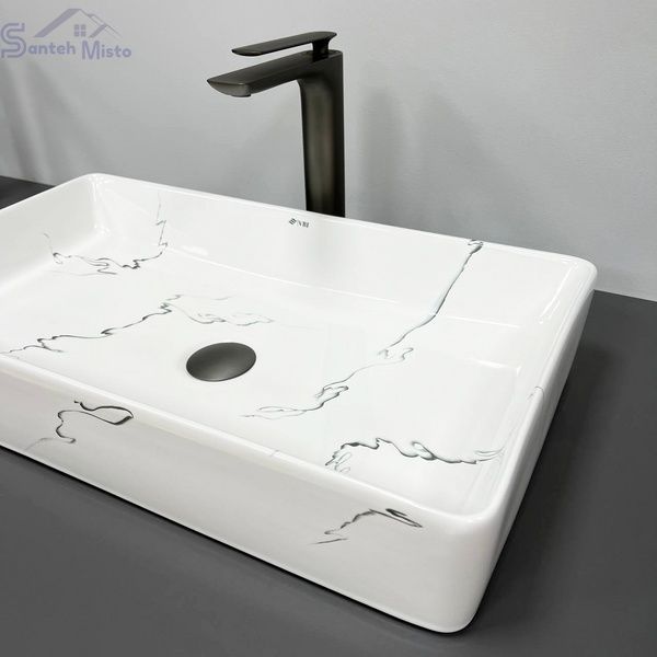 Умивальник (раковина) VBI TRIEST MARMO GLOSSY накладний VBI-012704 фото