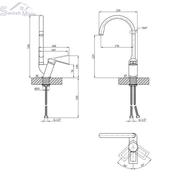 Змішувач для кухні Kroner KRM Zenda - SCH030 CV022960 фото