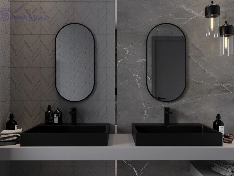 Зеркало MEXEN LOFT 90x45 BLACK овальное MEX-9851-090-045-000-70 фото