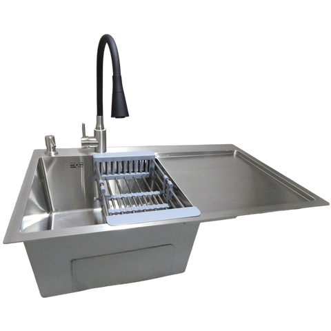Комплект кухонної мийки Kraft Handmade HS L 780х480 (3.0/1.0 мм) SM16059 фото