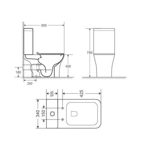 Унитаз-компакт Qtap Presto Quadro безободковый с сиденьем Soft-close QT24221215AW SD00052480 фото