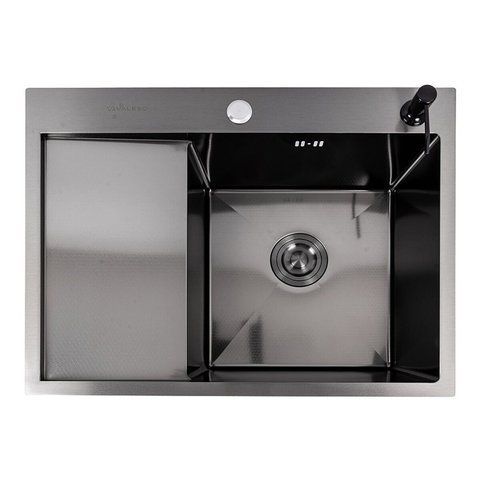 Кухонная мойка CM 65*50 R PVD черная VALESO Handmade D&Eacute;COR 3.0/1.0 44564 фото