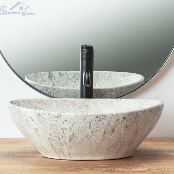 Умывальник (раковина) REA SOFIA LIGHT STONE MATT серый накладной REA-U0165 фото