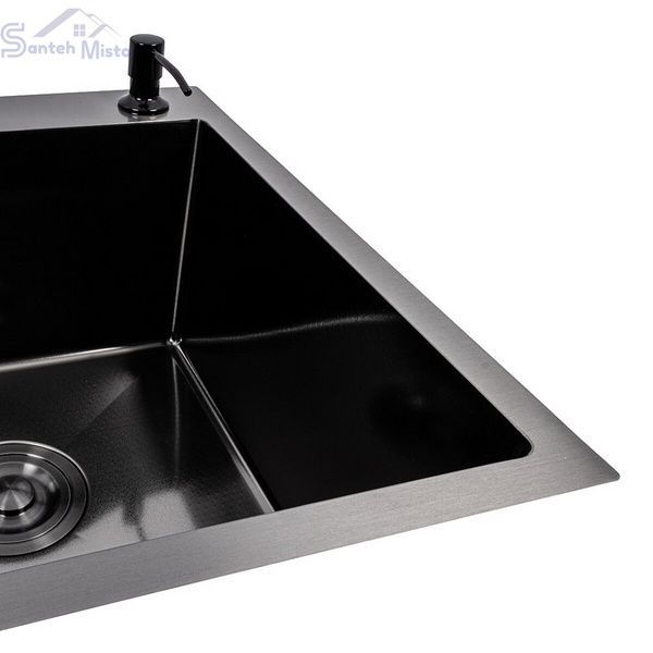 Кухонна мийка CM 65*50 R PVD чорна VALESO Handmade D&Eacute;COR 3.0/1.0 44564 фото