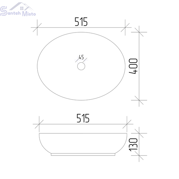 Умивальник (раковина) VBI LIVORNO WHITE накладний VBI-012600 фото