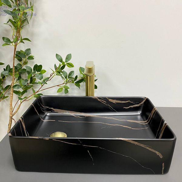 Умивальник (раковина) VBI VELLETRI BLACK STONE MATT накладний VBI-015902 фото