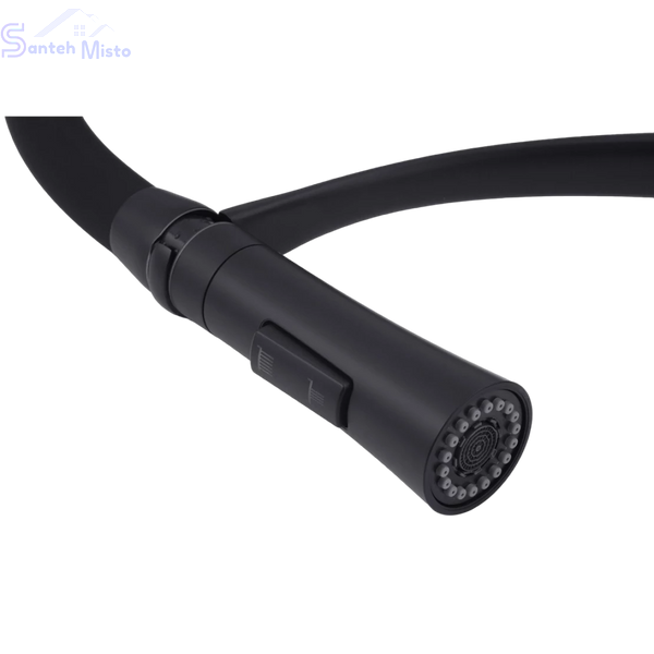 Комплект кухонної мийки Kraft NANO BLACK PVD HS60*45 декор (3.0/1.0 мм)+Кухонний змішувач Kroner KRP Ersel - SCH03393BLK SM2804 фото