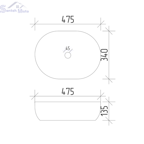 Умывальник (раковина) VBI MODENA S WHITE накладной VBI-012001 фото