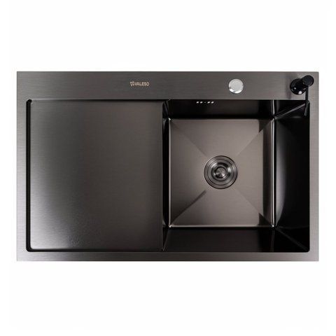 Кухонна мийка CM 78*50 R PVD чорна VALESO Handmade 3.0/1.0 44566 фото
