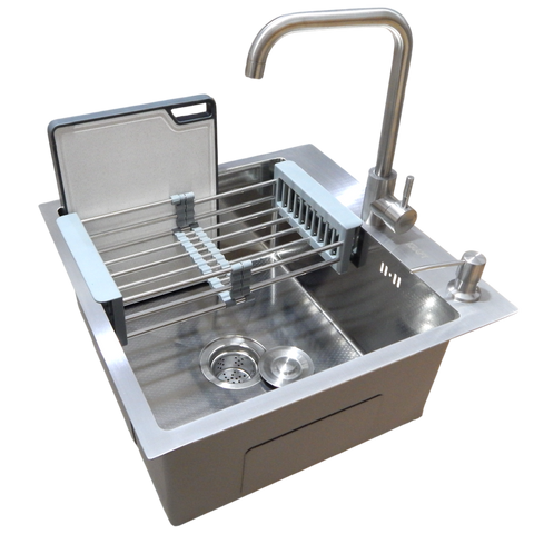 Комплект кухонной мойки Kraft HM 5448 DECOR (3.0/1.0 мм) SM70160 фото