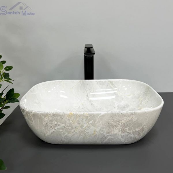 Умивальник (раковина) VBI RAVENNA LIGHT STONE GLOSSY накладний VBI-011206 фото