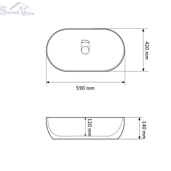 Умивальник (раковина) VBI MODENA WHITE накладний VBI-012000 фото