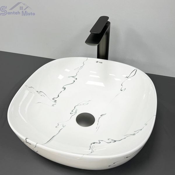 Умивальник (раковина) VBI BERGAMO S MARMO GLOSSY накладний VBI-012502 фото