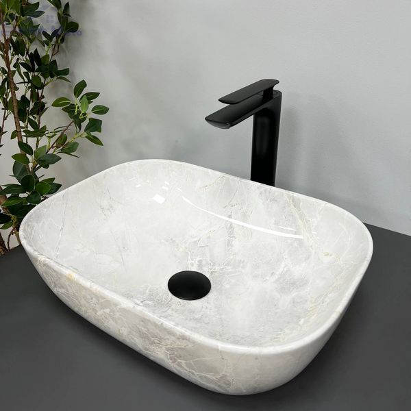 Умивальник (раковина) VBI RAVENNA LIGHT STONE GLOSSY накладний VBI-011206 фото