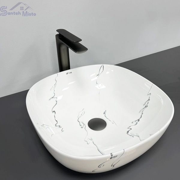 Умывальник (раковина) VBI BERGAMO S MARMO GLOSSY накладной VBI-012502 фото