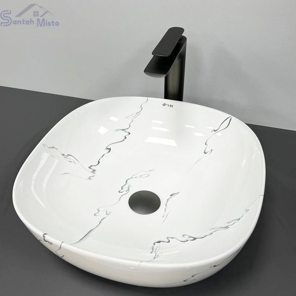 Умывальник (раковина) VBI BERGAMO S MARMO GLOSSY накладной VBI-012502 фото
