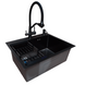 Комплект кухонной мойки Kraft NANO BLACK PVD-Графіт HS60*45 (3.0/1.0 мм) декор SM8540 фото 6