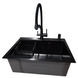 Комплект кухонной мойки Kraft NANO BLACK PVD-Графіт HS60*45 (3.0/1.0 мм) декор SM8540 фото 5