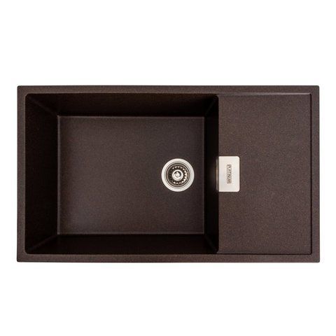 Гранитная мойка для кухни Platinum 8650 DIAMOND матовая Шоколад 39832 фото