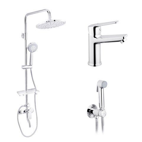 Набор 3 в 1 душова система Kroner Armada-C064K + змішувач Hagen-C010 + змішувач Bidet-C082 CVS30203 фото