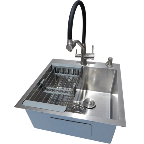 Комплект кухонної мийки Kraft KRF 5050 decor (3.0/1.0 мм) SM1595 фото