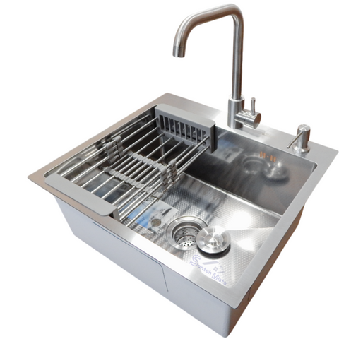 Комплект кухонної мийки Kraft KRF 5448 DECOR (3.0/1.0 мм) SM847 фото