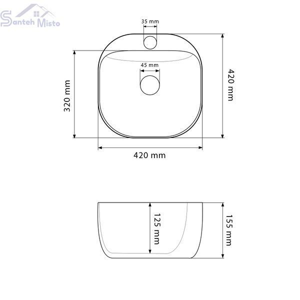 Умивальник (раковина) VBI NARNI WHITE накладний VBI-014901 фото