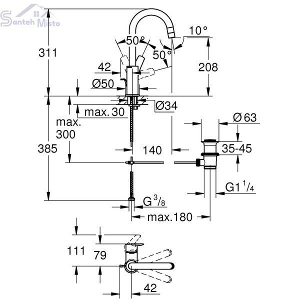 Змішувач для раковини Grohe QuickFix Start L-Size 24203002 CV030582 фото